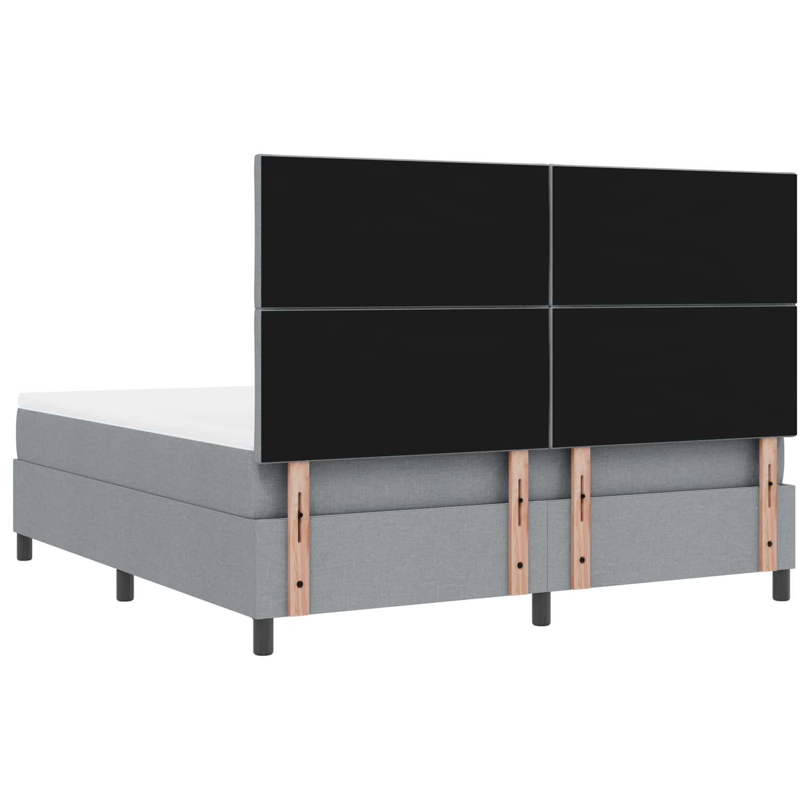 Boxspring bed met hoofdeinde Lichtgrijs 180 x 200 cm Stof