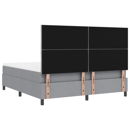 Boxspring bed met hoofdeinde Lichtgrijs 180 x 200 cm Stof