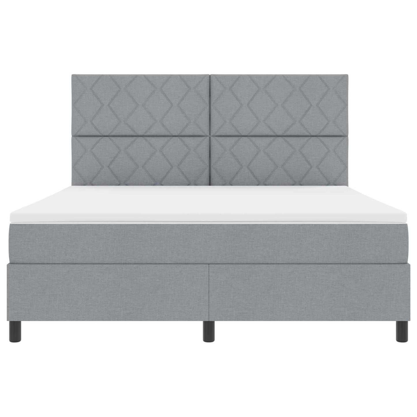 Boxspring bed met hoofdeinde Lichtgrijs 180 x 200 cm Stof
