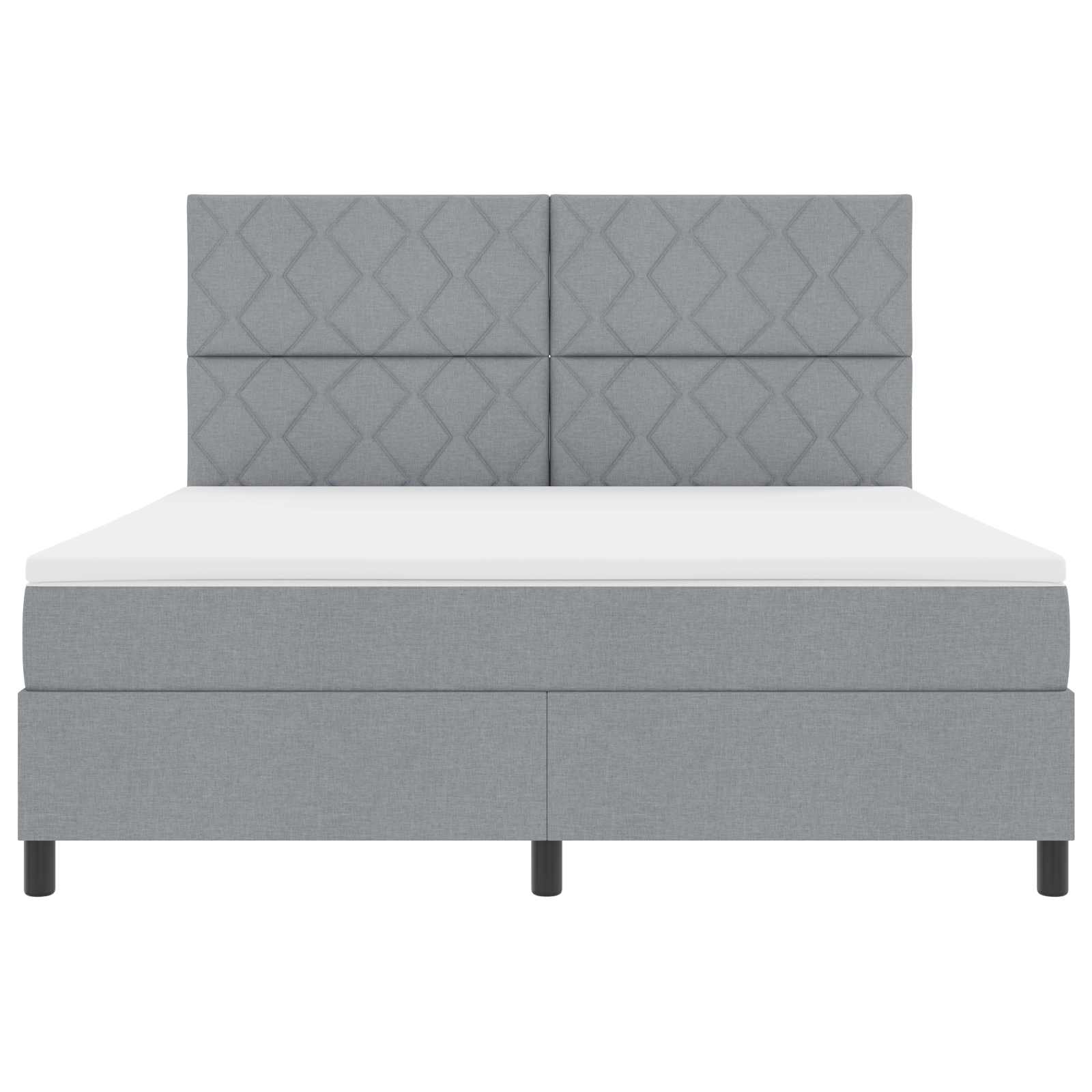 Boxspring bed met hoofdeinde Lichtgrijs 180 x 200 cm Stof