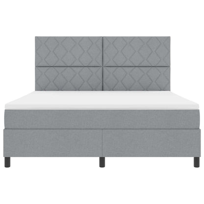 Boxspring bed met hoofdeinde Lichtgrijs 180 x 200 cm Stof