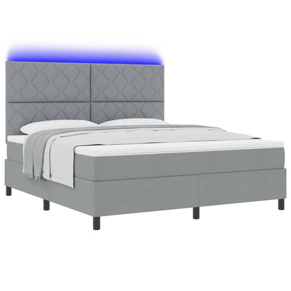 Boxspring bed met hoofdeinde Lichtgrijs 180 x 200 cm Stof