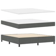 Boxspring bed 180x200 cm donkergrijs stof hoofdeinde