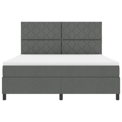 Boxspring bed met hoofdeinde Donkergrijs 180 x 200 cm Stof