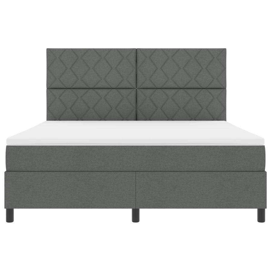 Boxspring bed met hoofdeinde Donkergrijs 180 x 200 cm Stof