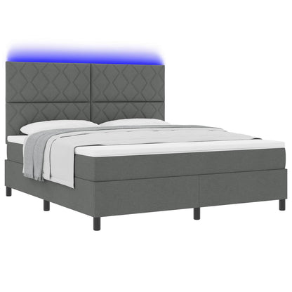 Boxspring bed met hoofdeinde Donkergrijs 180 x 200 cm Stof
