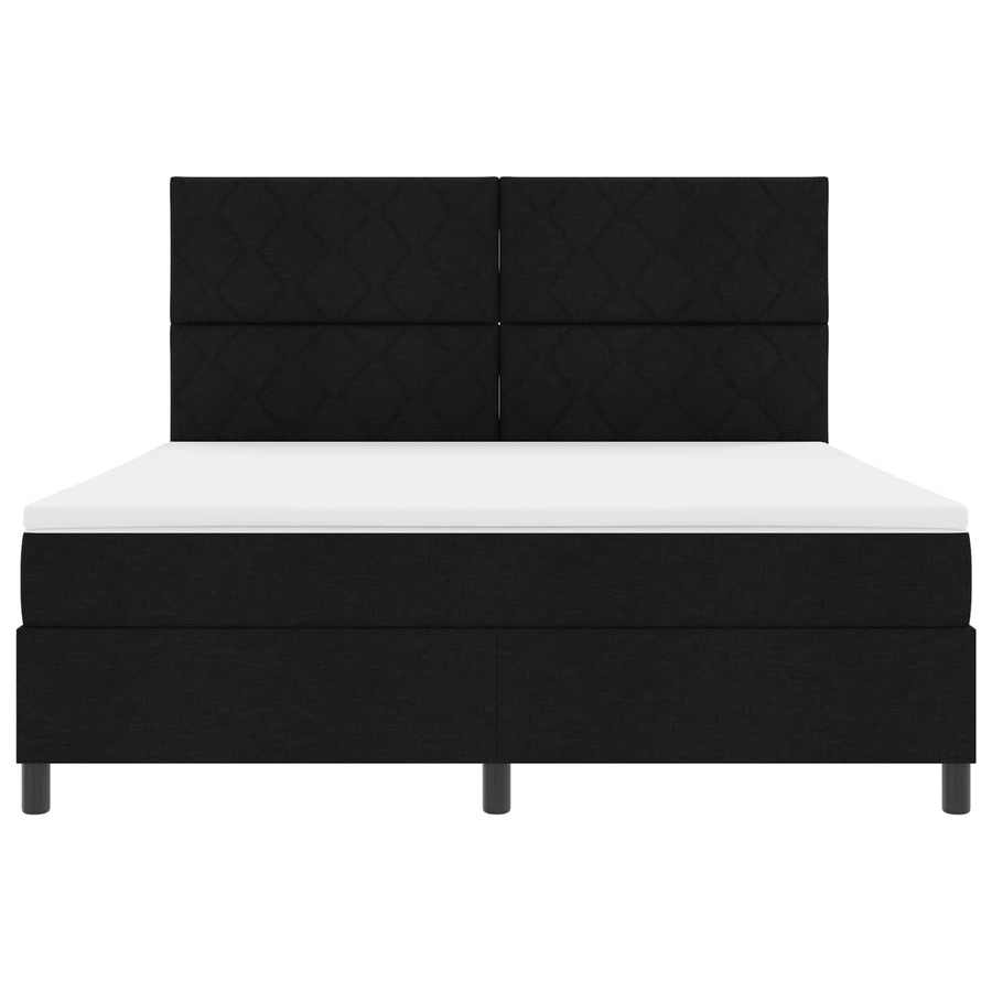 Boxspring bed met LED-stripverlichting Zwart 180 x 200 cm Stof