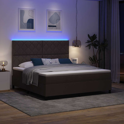 Boxspring bed met hoofdeinde Donkerbruin 180 x 200 cm Stof