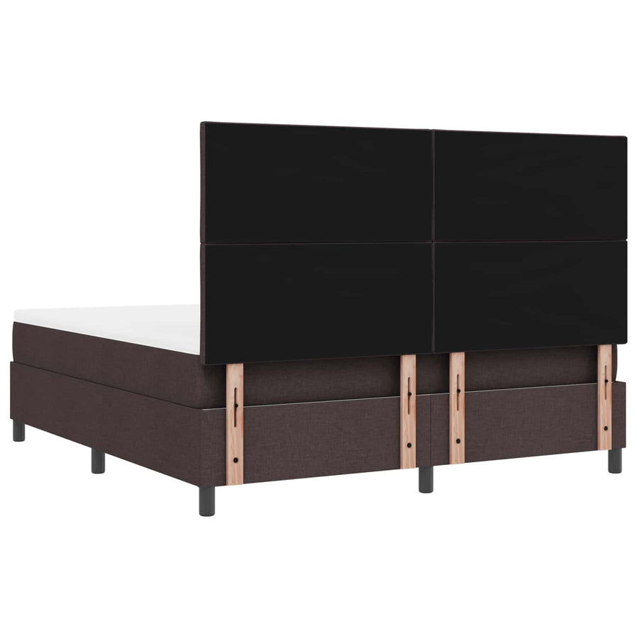 Boxspring bed met hoofdeinde Donkerbruin 180 x 200 cm Stof