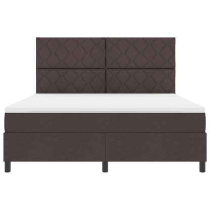 Boxspring bed met hoofdeinde Donkerbruin 180 x 200 cm Stof