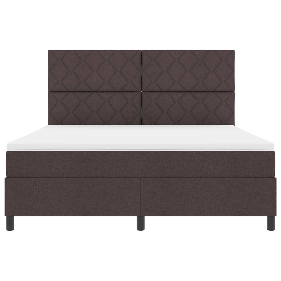 Boxspring bed met hoofdeinde Donkerbruin 180 x 200 cm Stof