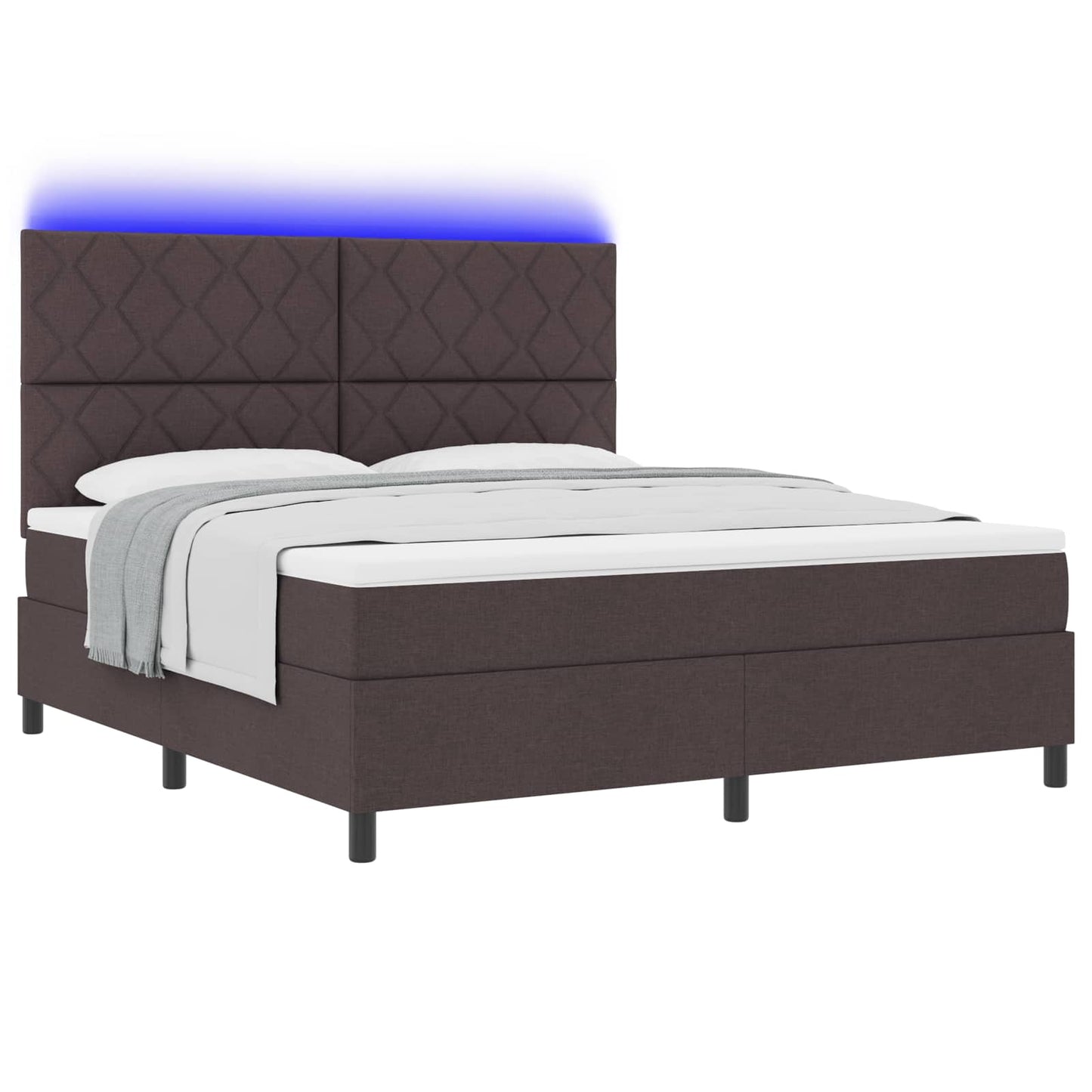 Boxspring bed met hoofdeinde Donkerbruin 180 x 200 cm Stof