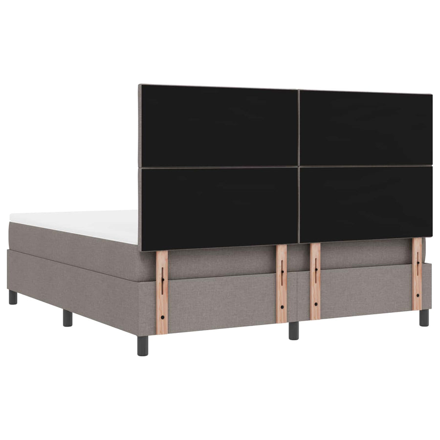 Boxspring bed met LED-stripverlichting Taupe 180 x 200 cm Stof