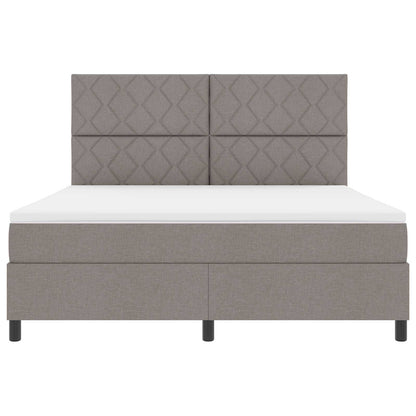 Boxspring bed met LED-stripverlichting Taupe 180 x 200 cm Stof