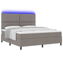 Boxspring bed met LED-stripverlichting Taupe 180 x 200 cm Stof
