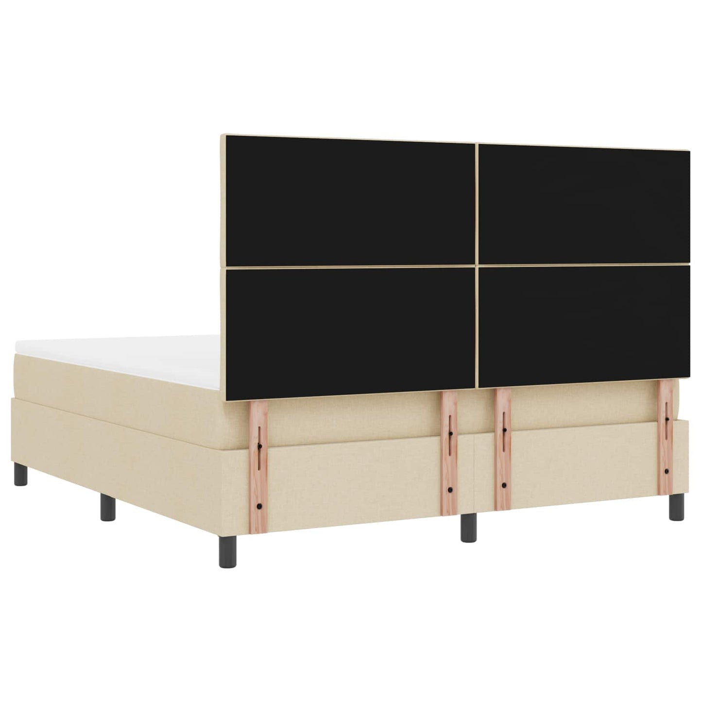 Boxspring bed met LED-stripverlichting Crème 180 x 200 cm Stof