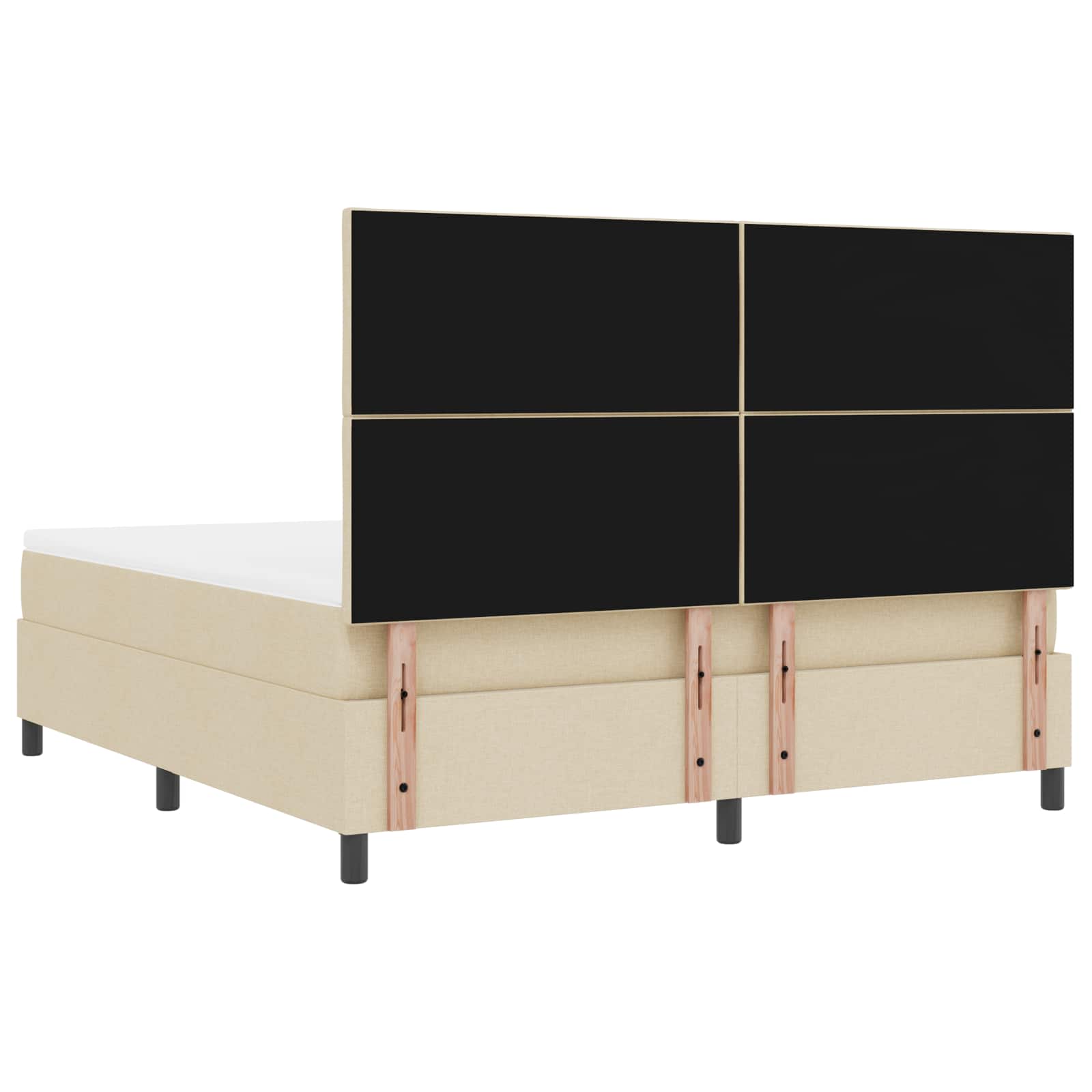 Boxspring bed met LED-stripverlichting Crème 180 x 200 cm Stof