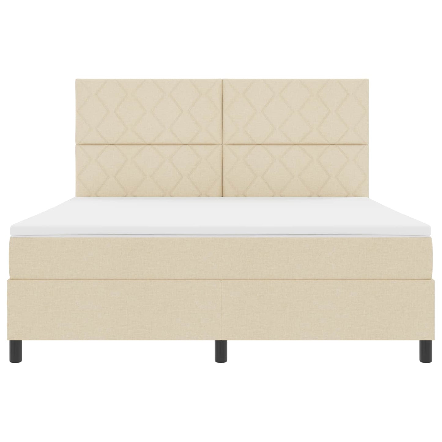 Boxspring bed met LED-stripverlichting Crème 180 x 200 cm Stof