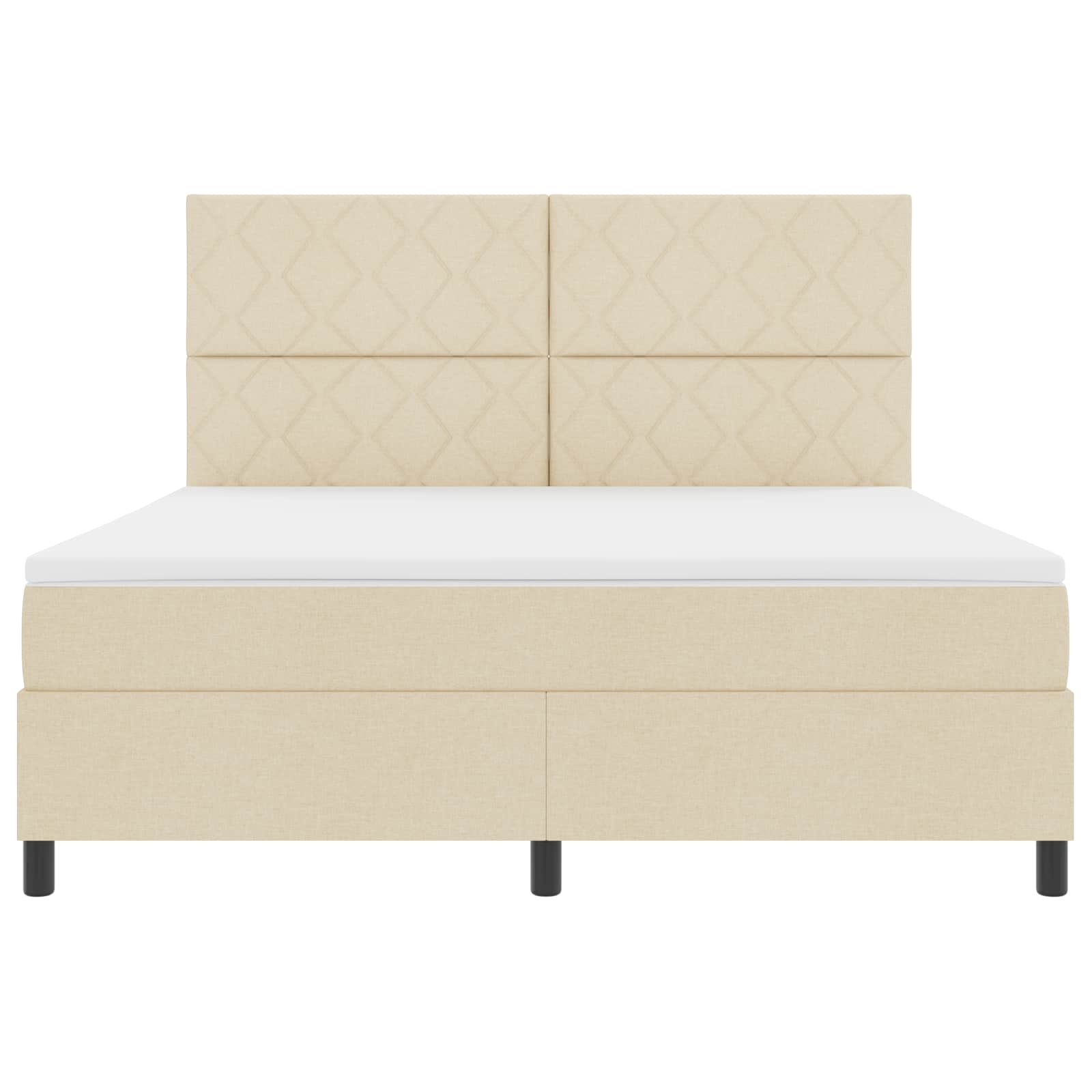 Boxspring bed met LED-stripverlichting Crème 180 x 200 cm Stof