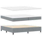 Boxspring bed 200x200 cm lichtgrijs stof