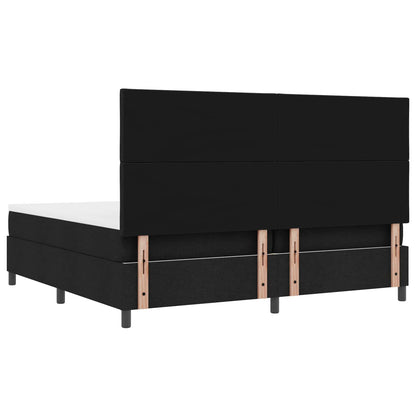 Boxspring bed met matras met hoofdeinde Zwart 200 x 200 cm Stof
