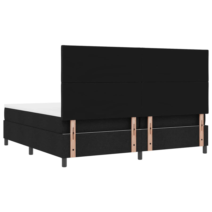 Boxspring bed met matras met hoofdeinde Zwart 200 x 200 cm Stof