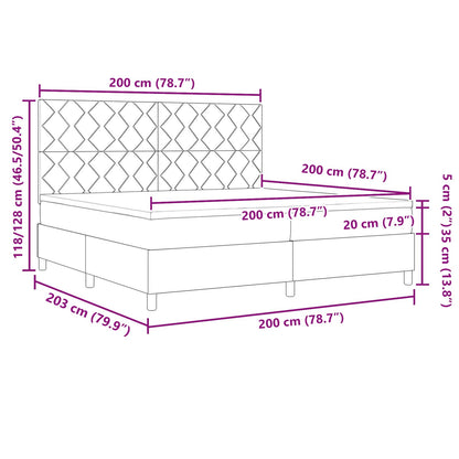 Boxspring bed met matras met hoofdeinde Zwart 200 x 200 cm Stof