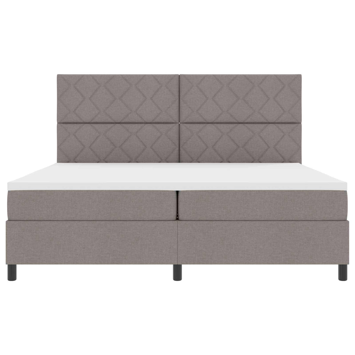Boxspring bed met LED-stripverlichting Taupe 200 x 200 cm Stof