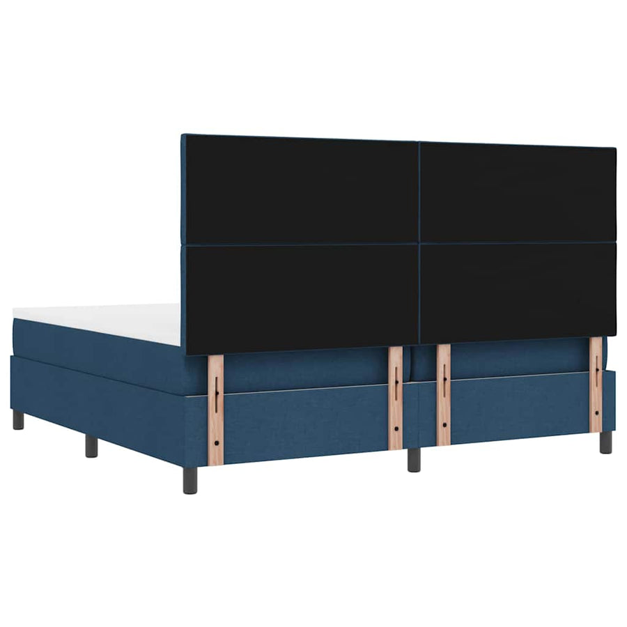 Boxspring bed met matras met hoofdeinde Blauw 200 x 200 cm Stof