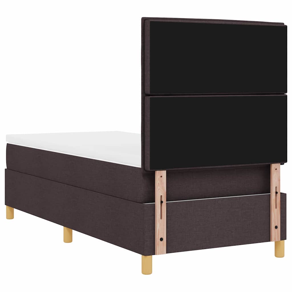 LED Box Spring Bed met matras Donkerbruin 80 x 200 cm Stof