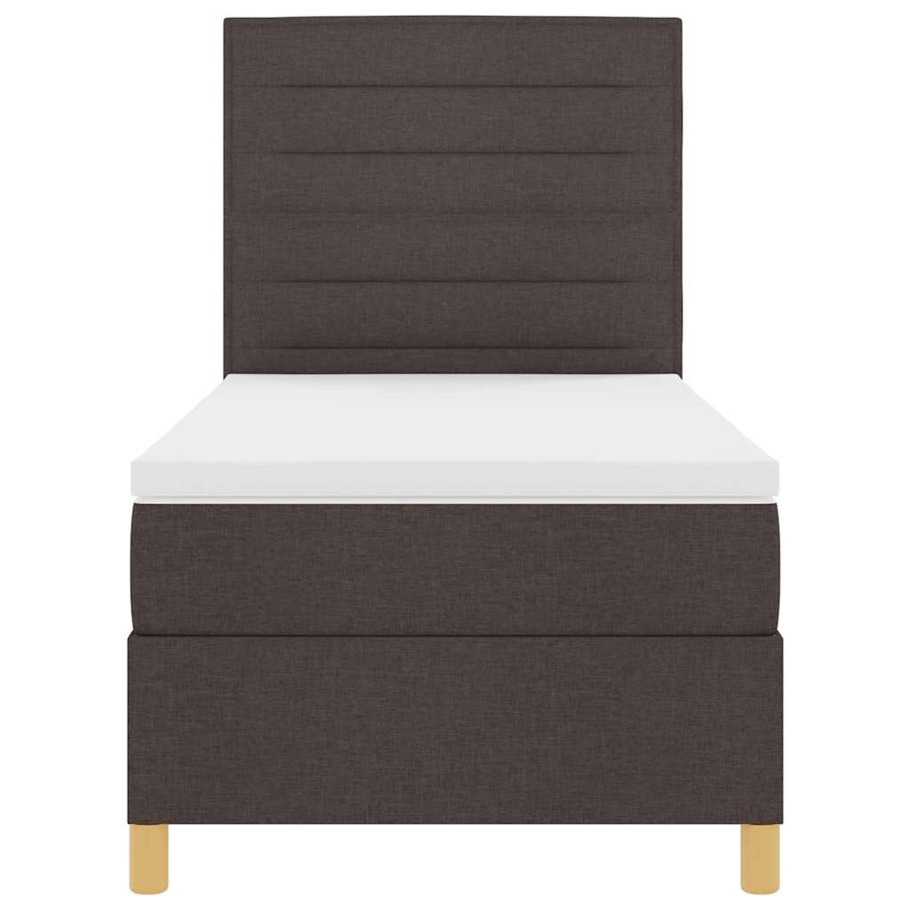 LED Box Spring Bed met matras Donkerbruin 80 x 200 cm Stof