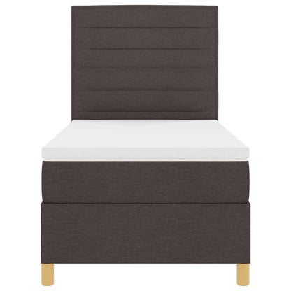 LED Box Spring Bed met matras Donkerbruin 80 x 200 cm Stof