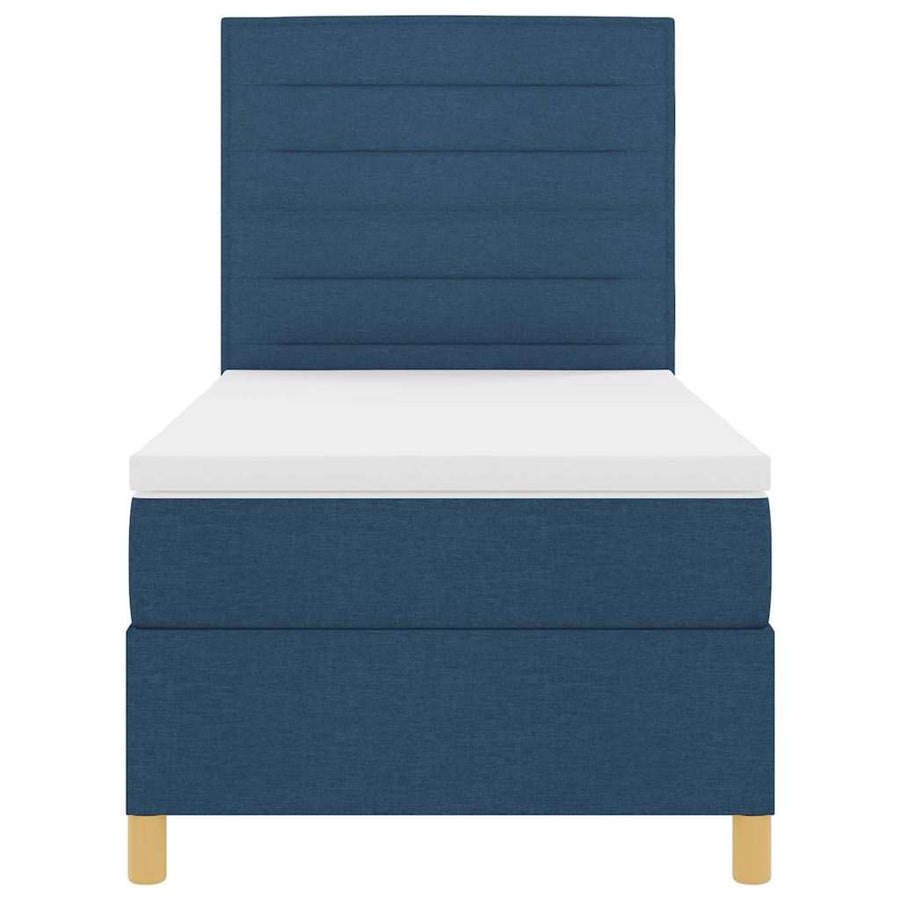 Boxspring bed met matras met hoofdeinde Blauw 80 x 200 cm Stof