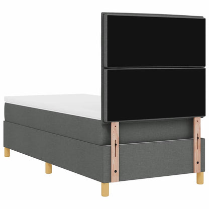 LED Box Spring Bed met matras Donkergrijs 90 x 190 cm Stof