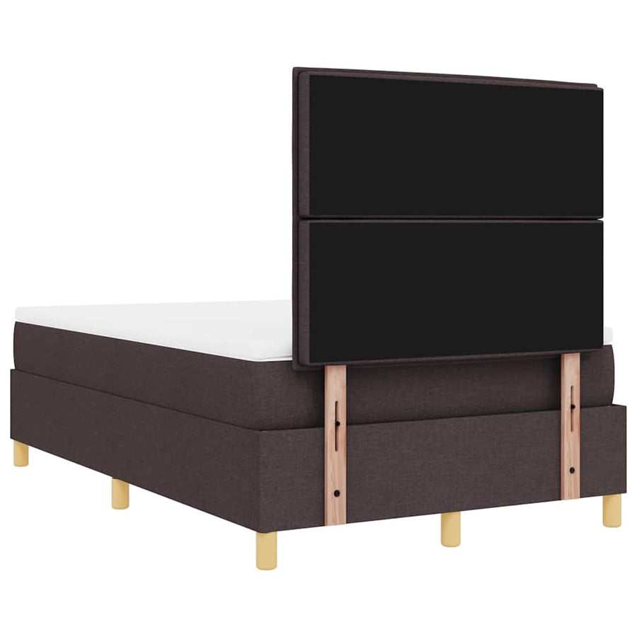 LED Box Spring Bed met matras Donkerbruin 120 x 190 cm Stof