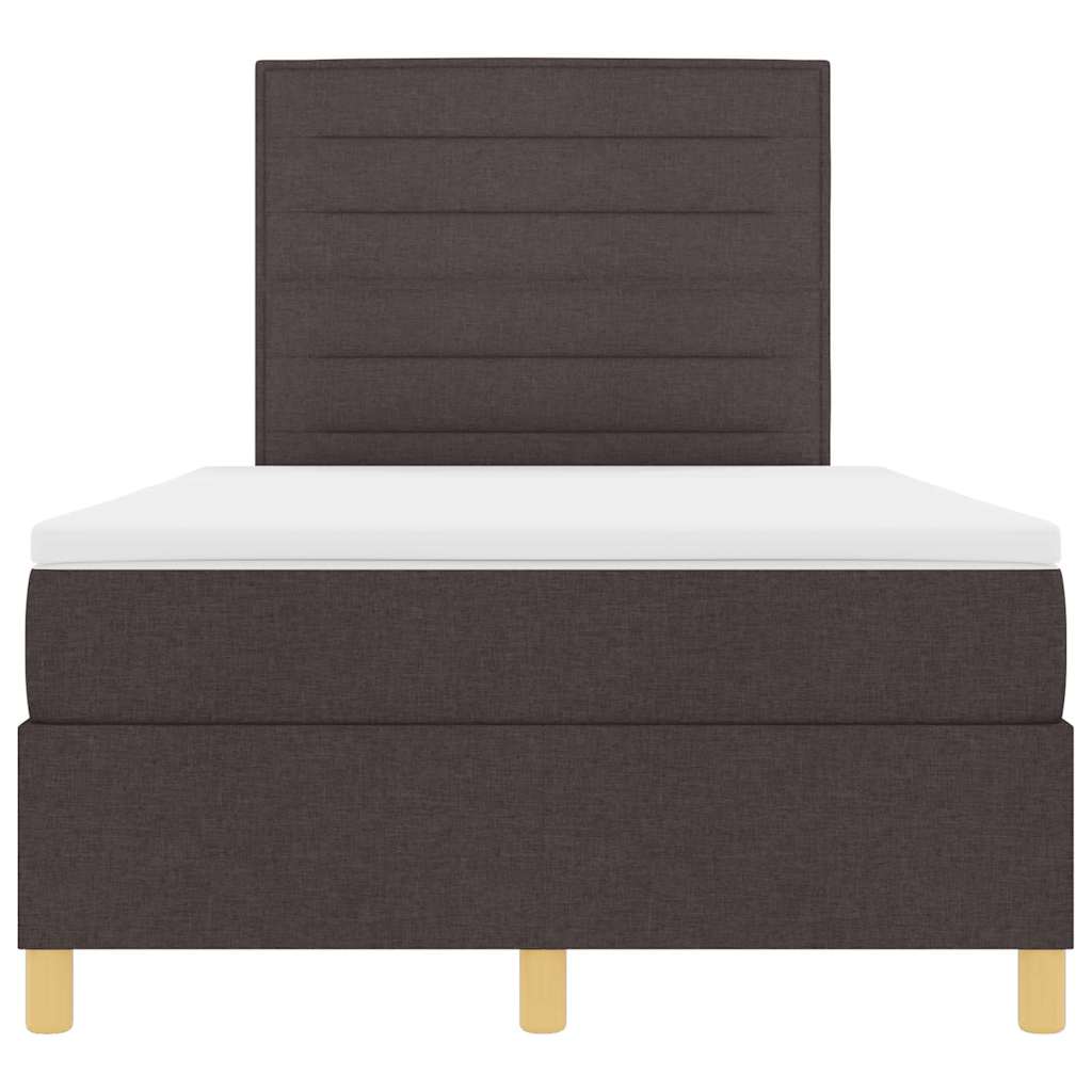 LED Box Spring Bed met matras Donkerbruin 120 x 190 cm Stof