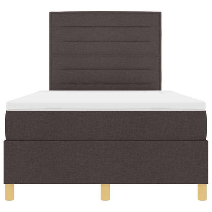 LED Box Spring Bed met matras Donkerbruin 120 x 190 cm Stof