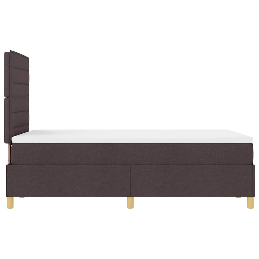 LED Box Spring Bed met matras Donkerbruin 120 x 190 cm Stof
