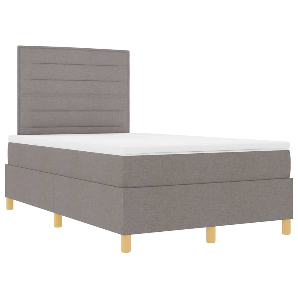 Led Box Spring Bed Met Matras Stof Taupe 120 x 190 cm Lijnen ontwerp