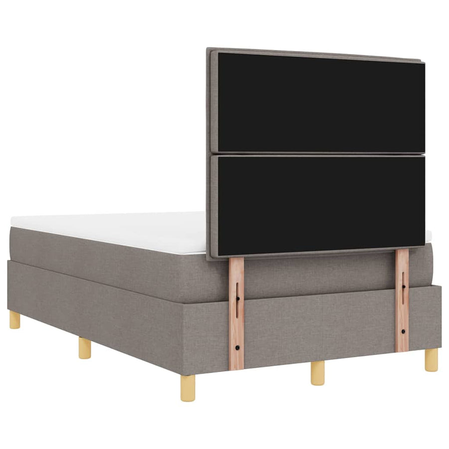 Led Box Spring Bed Met Matras Stof Taupe 120 x 190 cm Lijnen ontwerp
