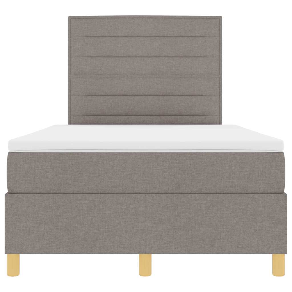 Led Box Spring Bed Met Matras Stof Taupe 120 x 190 cm Lijnen ontwerp
