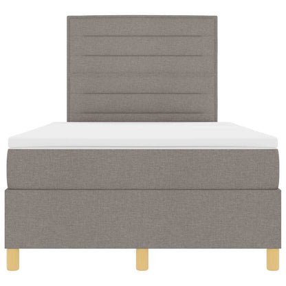 Led Box Spring Bed Met Matras Stof Taupe 120 x 190 cm Lijnen ontwerp