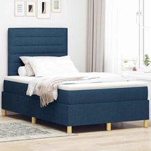 LED Box Spring Bed met matras Blauw 120 x 190 cm Stof