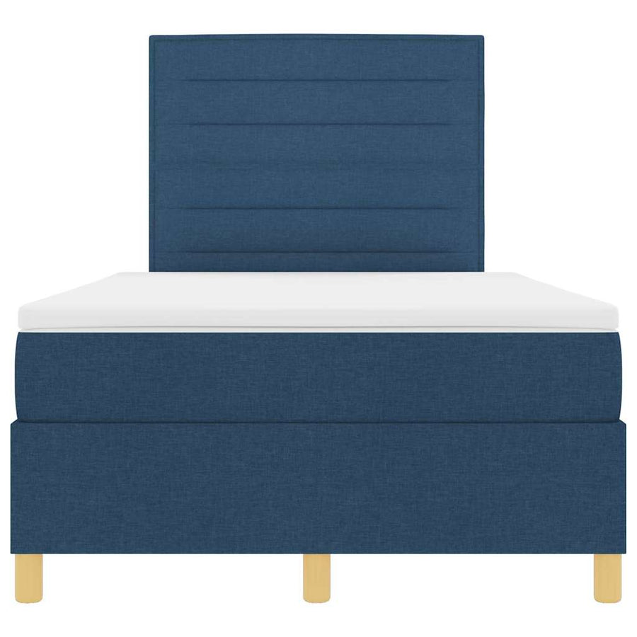 LED Box Spring Bed met matras Blauw 120 x 190 cm Stof