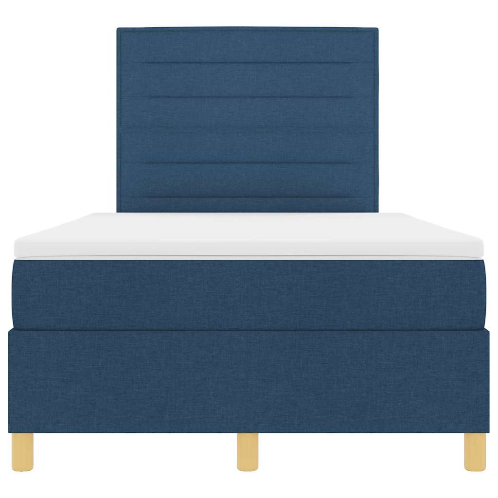 LED Box Spring Bed met matras Blauw 120 x 200 cm Stof
