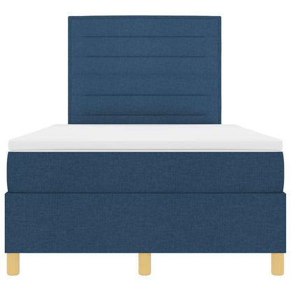 LED Box Spring Bed met matras Blauw 120 x 200 cm Stof