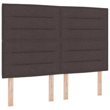 LED Box Spring Bed met matras Donkerbruin 140 x 190 cm Stof