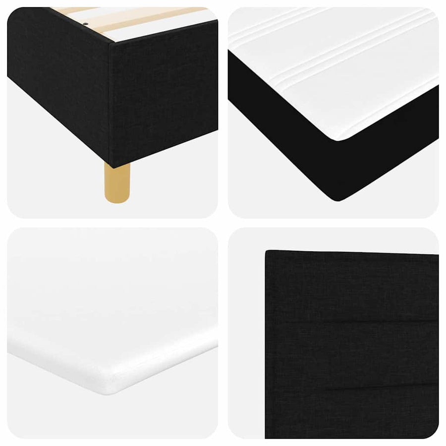 Boxspring bed met matras met hoofdeinde Zwart 160 x 200 cm Stof