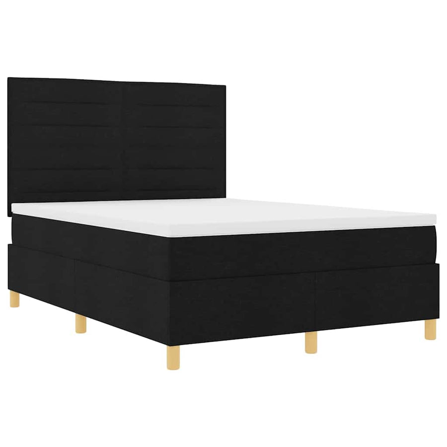 Boxspring bed met matras met hoofdeinde Zwart 160 x 200 cm Stof