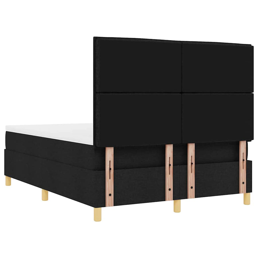 Boxspring bed met matras met hoofdeinde Zwart 160 x 200 cm Stof